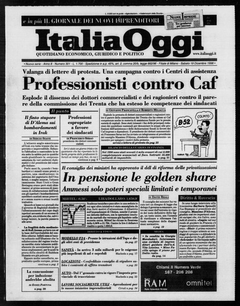 Italia oggi : quotidiano di economia finanza e politica